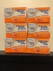 6 X Tropical Essence Lightening Beauty Soap with CARROT LOT OF 6 SOAPS