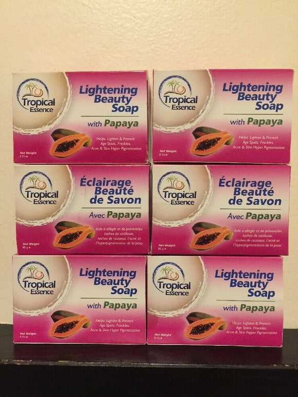 6 X Tropical Essence Lightening Beauty Soap with Papaya LOT OF 6 SOAPS