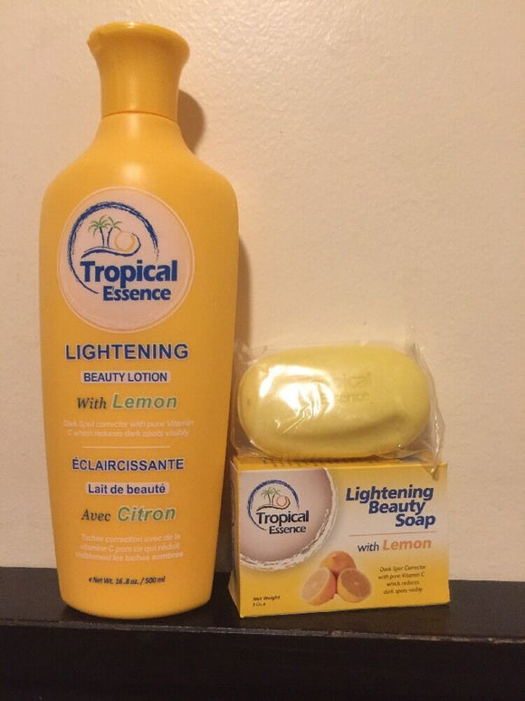 Tropical Essence Lightening Beauty Lotion with lemon with a free soap