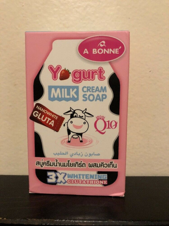 A Bonne Yogurt Milk Cream Soap Nanowhite Gluta Q10. 90g