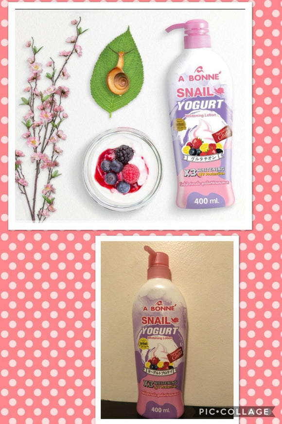 A BONNE Snail Yogurt Whitening Body Lotion  Nanowhite Gluta 400ml