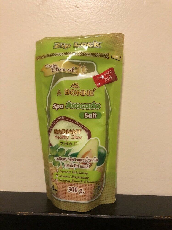 A BONNE Spa Avocado Salt Body Scrub Whitening Exfoliating 300g