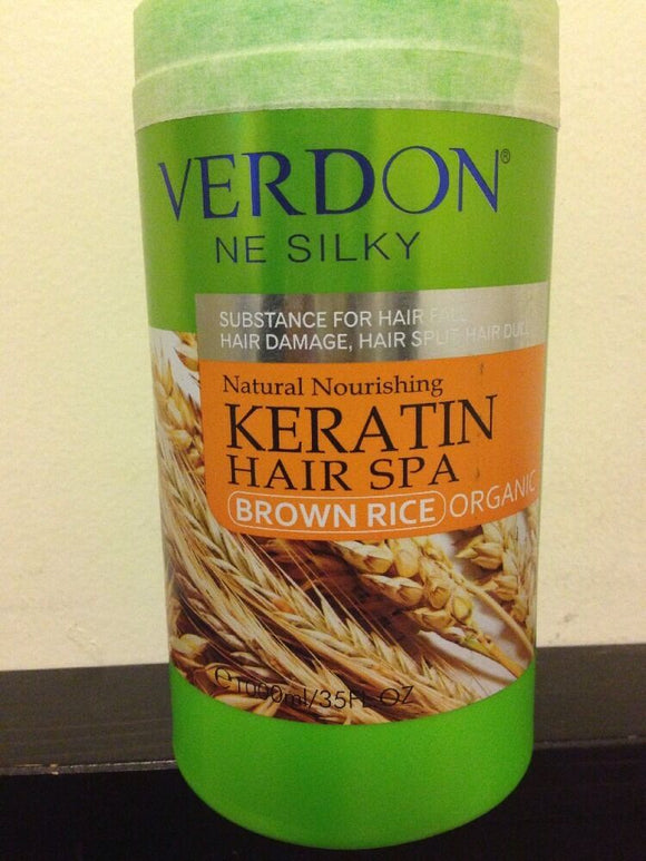 VERDON NE SILKY Organic Keratin Hair Spa - BROWN RICE - USA SELLER. 1000ml