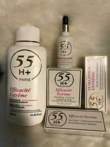 55H+ EXTREME STRONG TREATMENT SET. Lotion+Gel+Cream+Soap+Serum. 5 ITEMS
